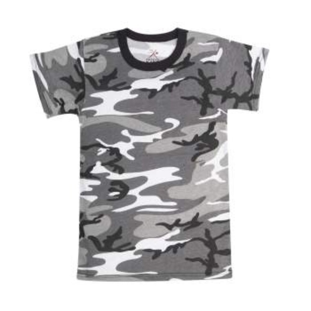 Kids Grey Camo T-Shirt